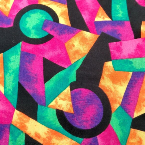 Vintage I&R Illusions Shorts Women Size 18 Bright Colorful Geometric Rayon Artsy - Picture 13 of 16